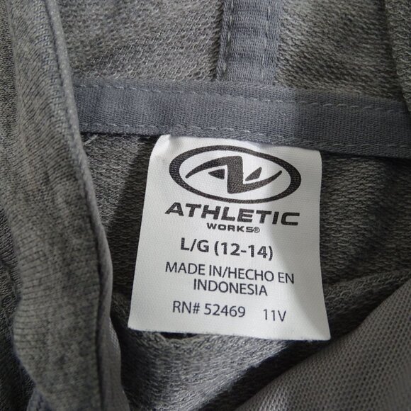 Athletic Works Soft Pullover Hoodie Heather Grey Women Size L 12-14 Thumb Hole - Picture 4 of 11